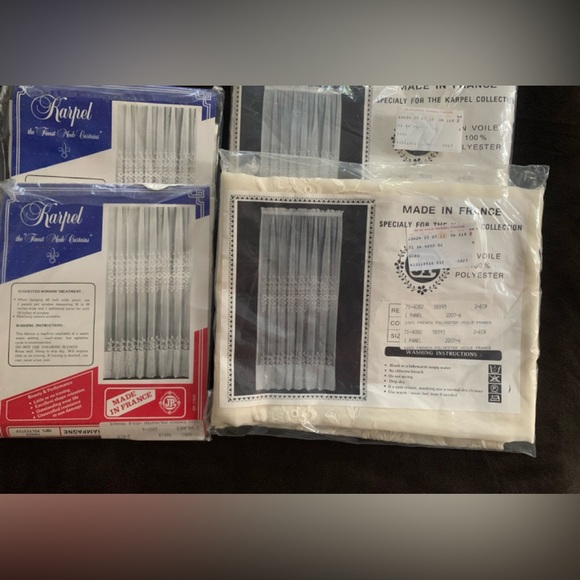 Karpel Other - KARPEL Vintage embroided valances/ JP panels (2) each NIB unopened